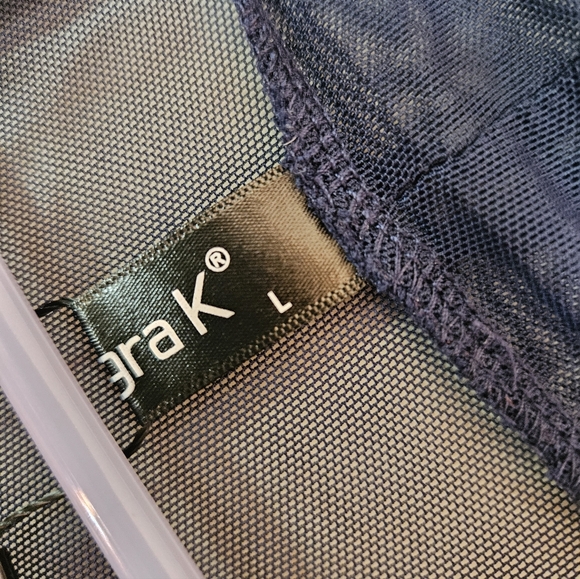 NWT Allegra K Formal Dress Shoulder Cover Sheer Women L Navy Blue Cinch Detail - Picture 6 of 7